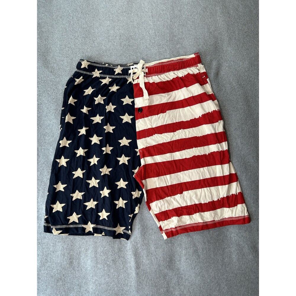 Lazy One Shorts Mens W33-36 American Flag 4th July Independence Day Drawstring